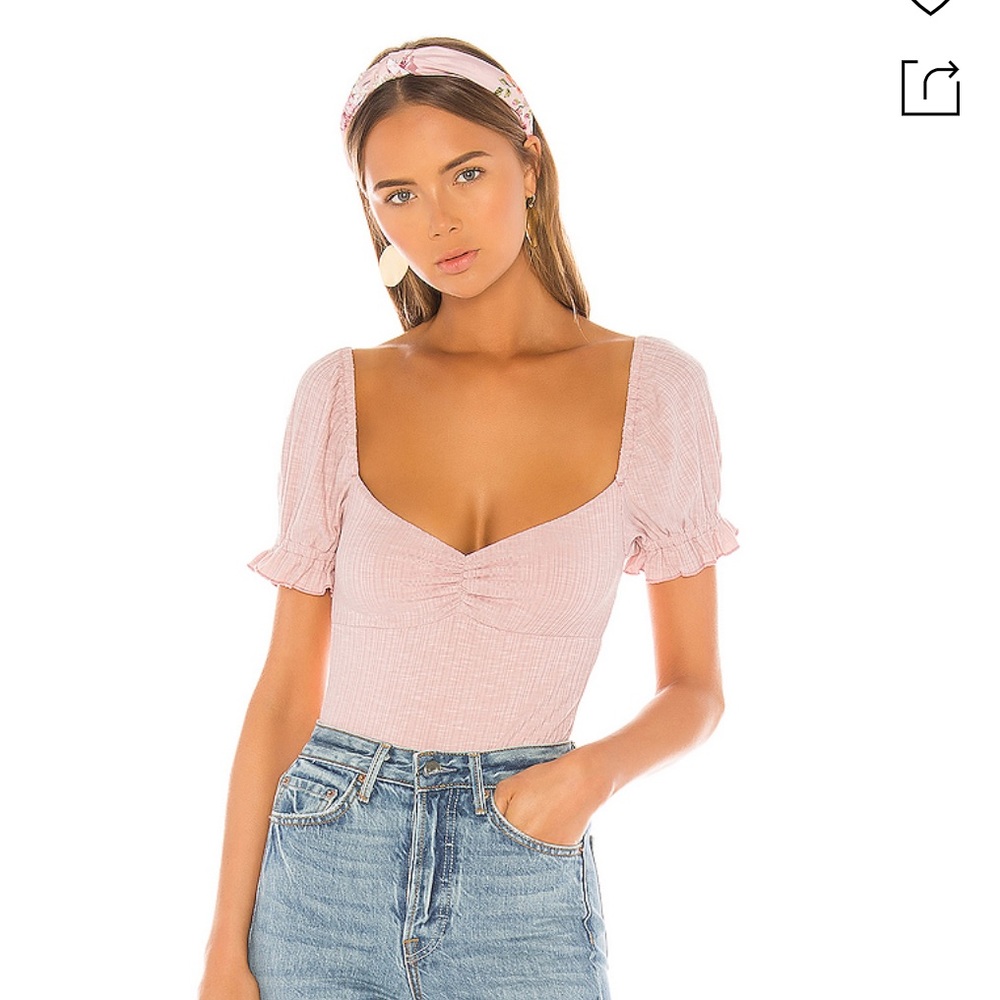 Privacy please olive bodysuit in pink lemonade